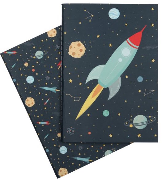 Carnets et cahier sur le thème de l'espace