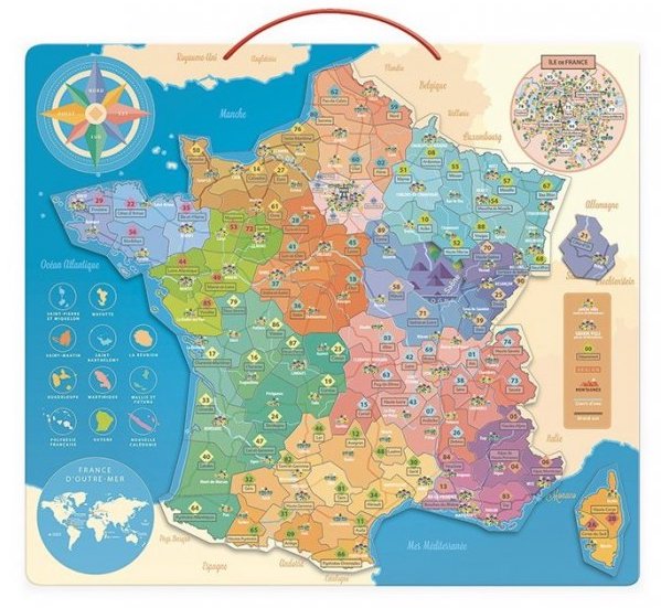 Puzzle magnetique Carte de France de Vilac