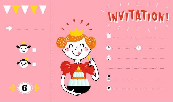 Invitation rose pour l'anniversaire d'une petite fille