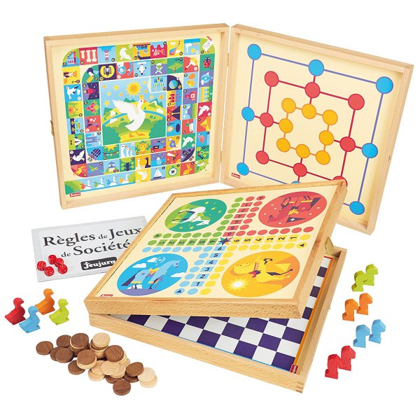 Coffret de jeux classiques en bois