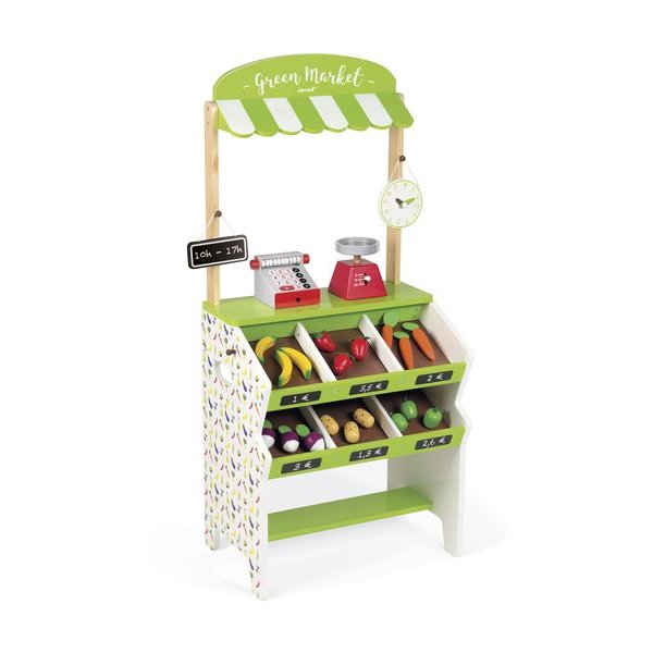 Jouet Dinette Marchande en bois Panier osier Charcuterie - Jouets