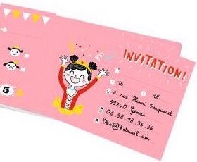 Cartes d'invitation pour un goûter d'anniversaire