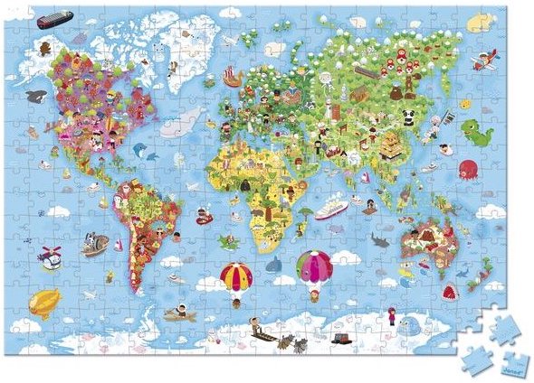 Puzzle carte d'Europe. Un jouet en bois pour la culture des enfants.