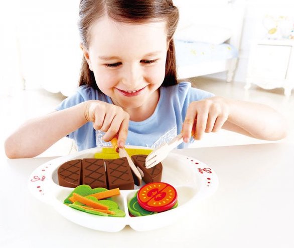 Aliments en bois pour dinette enfant - Jeu d'imitation cuisine