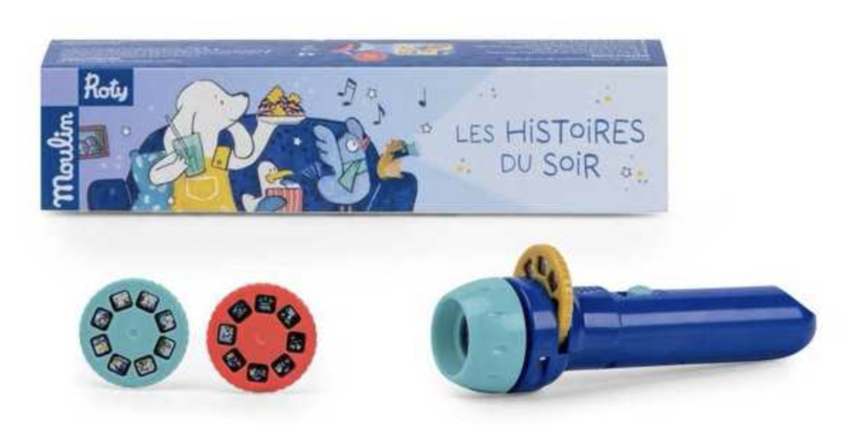lampe à histoires puce et pilou moulin roty