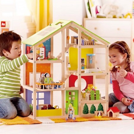 Meubles en bois miniature poupée chambre enfants - 11 pièces de jeu