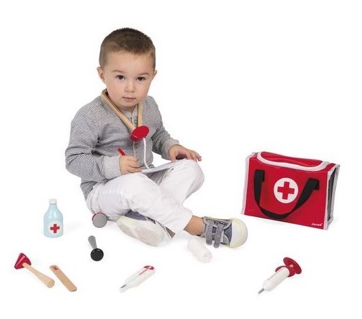 AURSTORE BASA Jouet Medical,Malette Valise Docteur Enfant Jouet,Jouet de  Médecin pour Enfant de 3+ Ans Color Blue