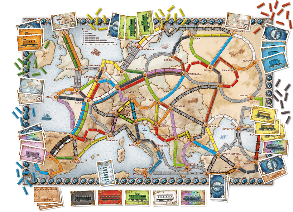 plateau de jeu aventuriers du rail europe