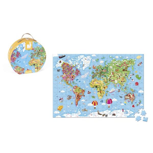 puzzle geant monde janod