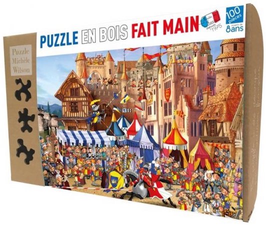 Puzzle en bois sur le thème chevaliers