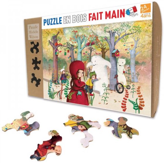 PUZZLE EN BOIS FAIT MAIN 12 PIECES enfants 3ans et + - Puzzle Michèle  Wilson