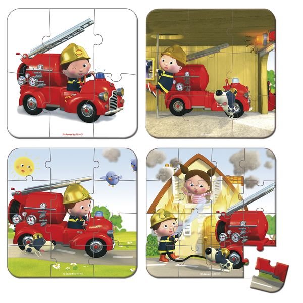 Boite avec plusieurs puzzles pour les enfants