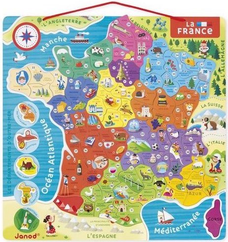 Puzzle magnétique Carte de France de Janod