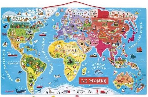 Puzzle magnétique Carte du monde de Janod