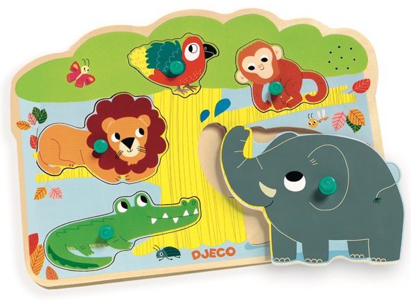 Puzzle sonore avec les animaux de la jungle