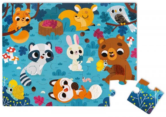 Puzzle tactile Les animaux de la foret de Janod