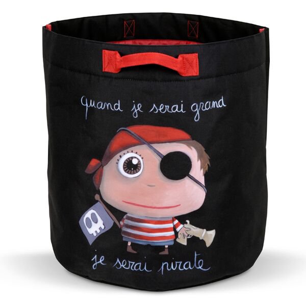Sac à jouets noir et rouge pour ranger