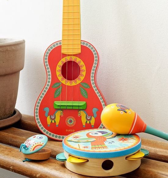 Windsfinr Ukulélé Enfants- Dès 3 Ans-Décoré avec des Motifs De Danse du  Lion,Instrument De Musique Enfant,Jouet D'Imitation Et D'Éveil  Musical,Instrument De Musique Mini-Guitare : : Jeux et Jouets