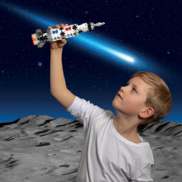 Coffre à jouets en bois Thème Espace et fusées  Coffre à jouets sur  Mobilier pour enfant sur Déco de Héros